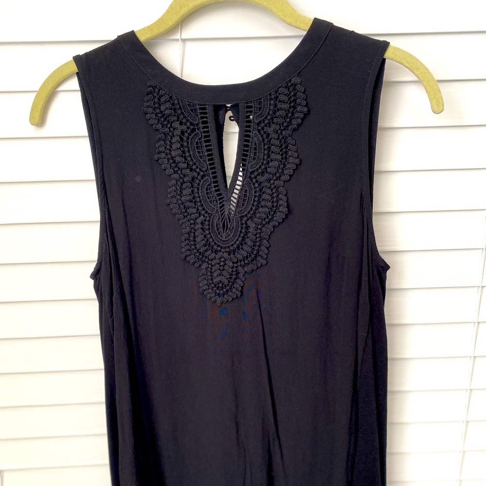 Pale Sky Black Embroidered Maternity Blouse